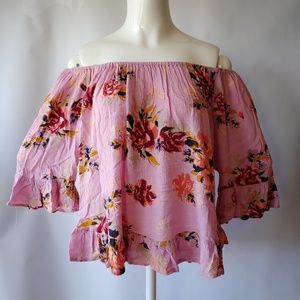 Vanilla Star Off the Shoulder Ruffle Top Sz Large